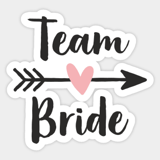 Team Bride Heart Amor Arrow Hen Party Sticker